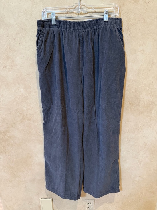 Pappagallo Pants - Pappagallo Wide-Leg gray Pull-On Pants xl corduroy